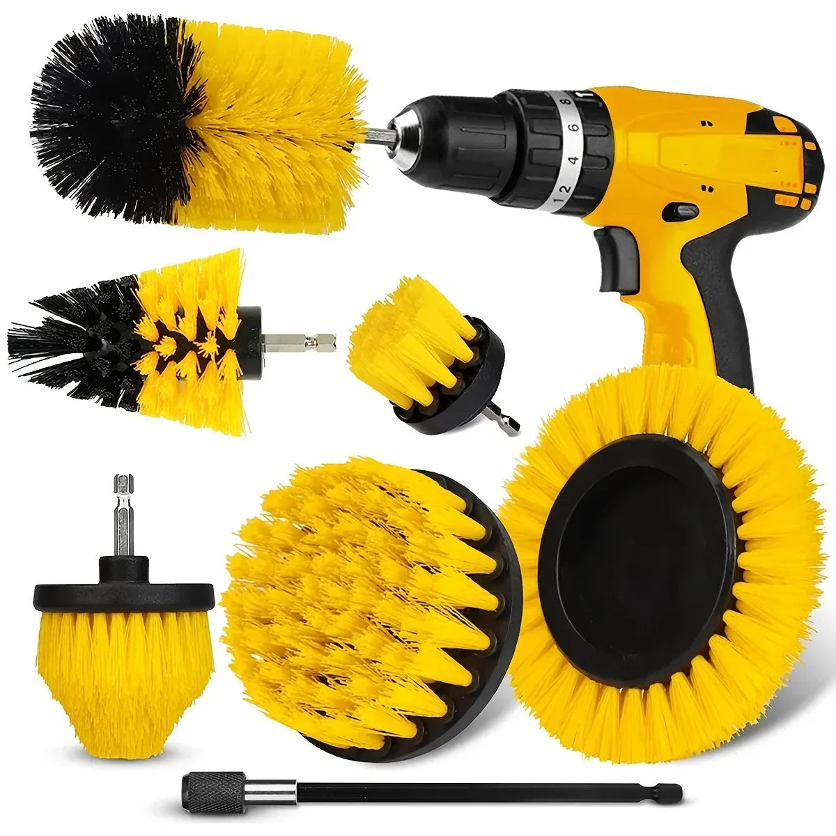 7-Piece Drill Brush Attachment Set | Powerful Multi-Purpose Cleaning